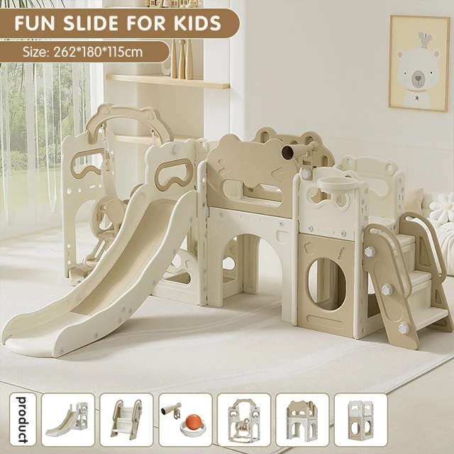 Bébé pour enfants en plastique enfants intérieur et toboggan équipement de terrain de jeu balançoire et toboggan en plastique pour enfants jouets coulissants