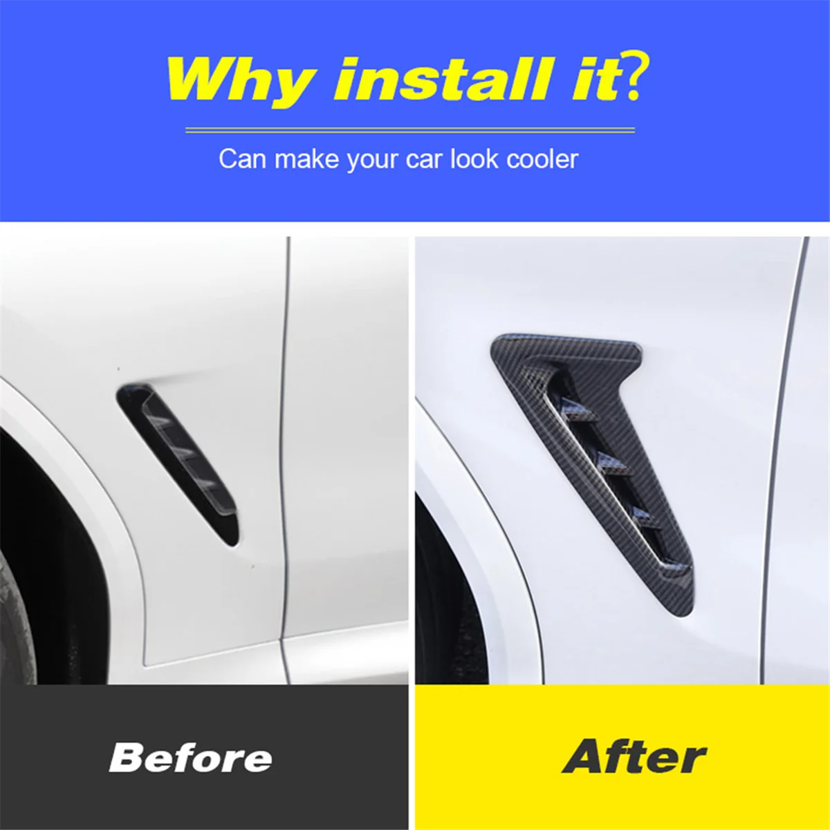 แผ่นบังโคลนช่องแอร์ด้านหน้า1คู่สำหรับ BMW X3 G01 G02 X4 2018-2024แต่งรถช่องระบายอากาศคาร์บอนไฟเบอร์