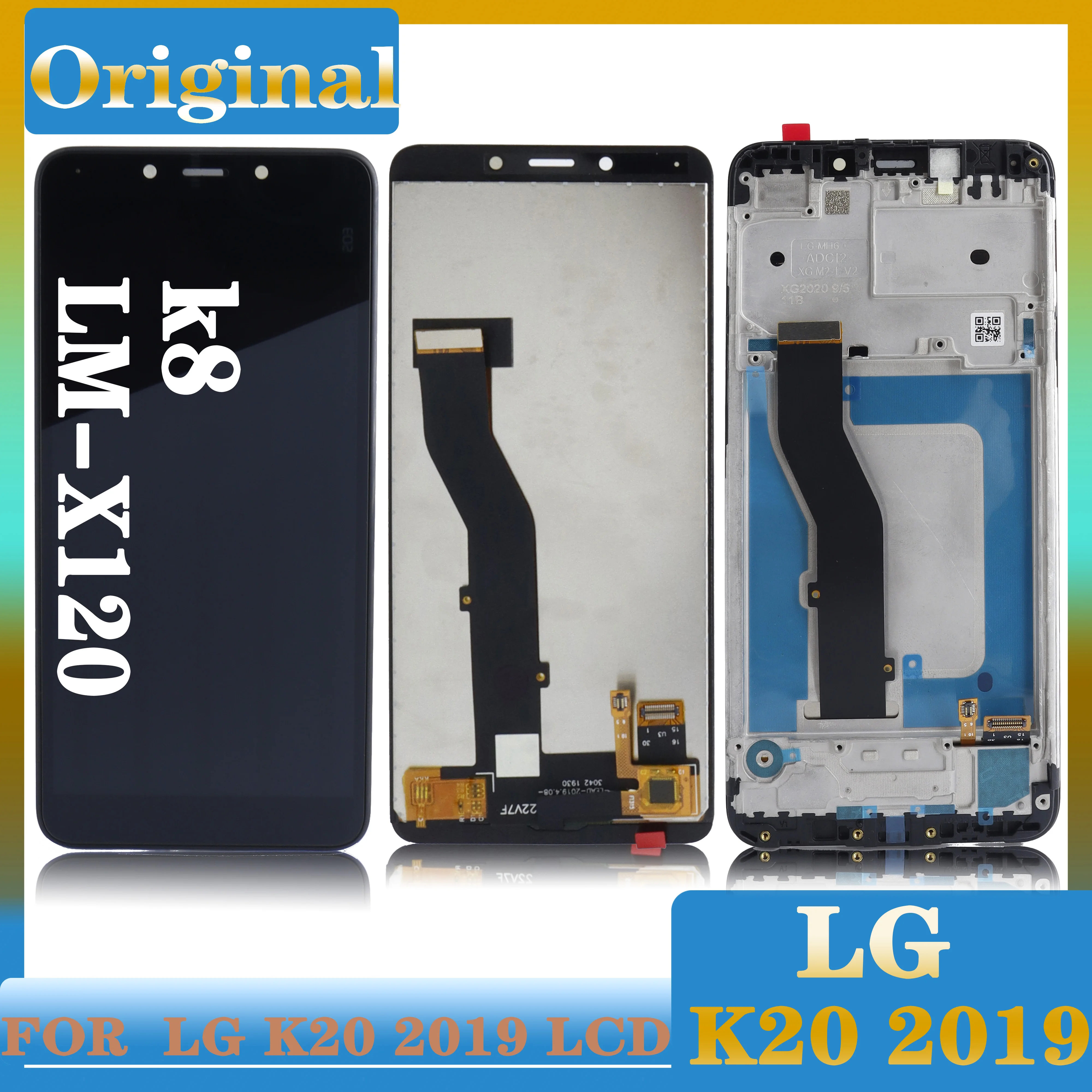 LCD touch screen digitizer assembly with frame for LG K20 2019 lm-x120, 5.45 inch, original