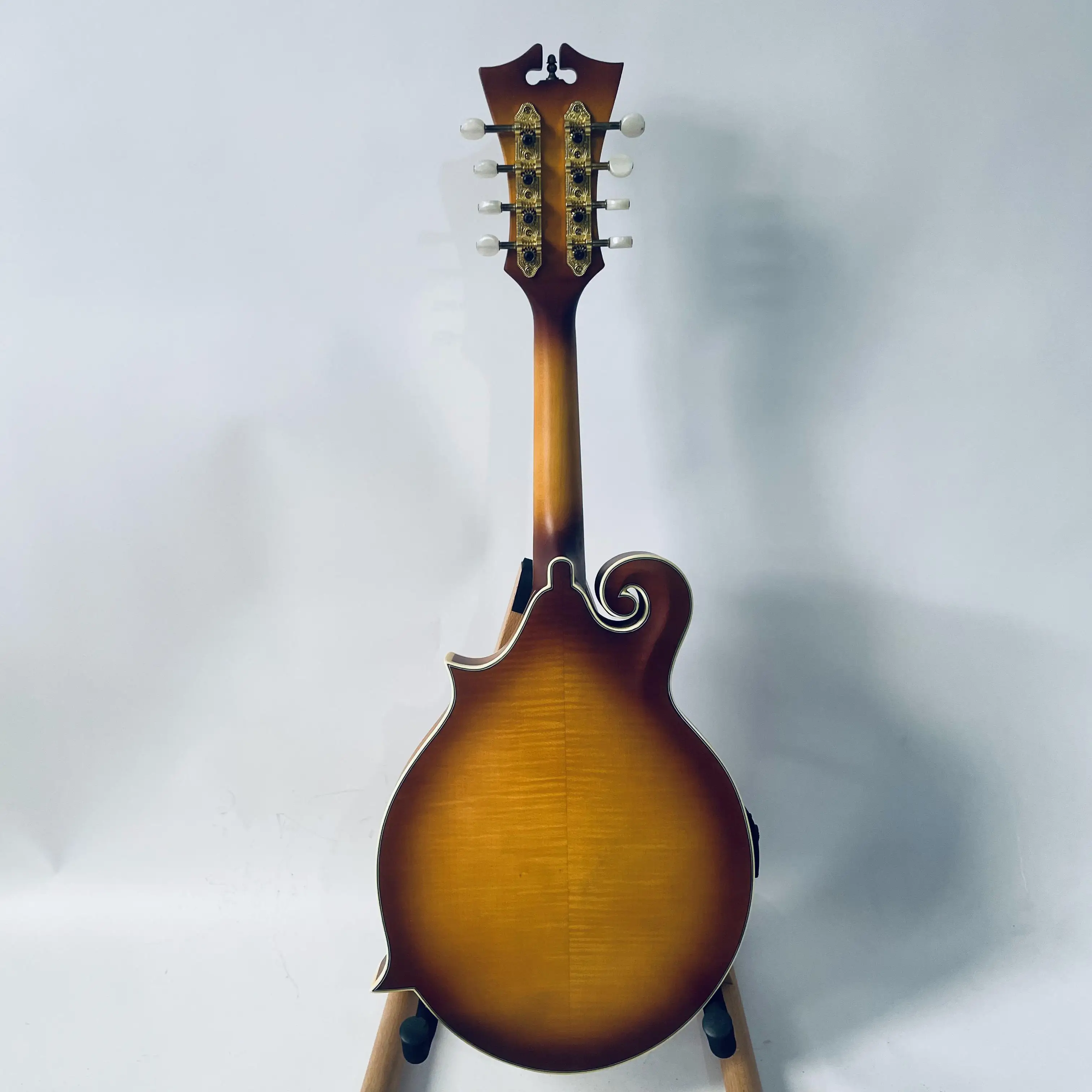 All Solid Spruce Top Flamed Maple Back and Side Mandolin Electric and Acoustic 8 Strings  68CM Length Genuine Authorised