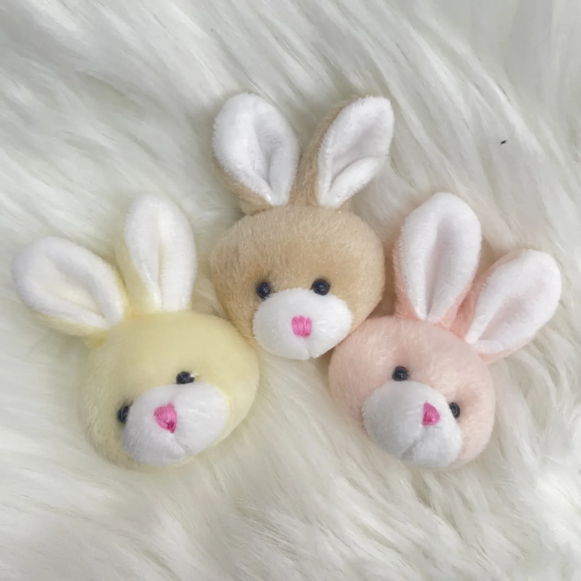 20pc/lot Plush Head Dolls 4-7cm Bear Rabbite Head Stuffed Pendant Kawaii Small Pendant Headwear Shoes Bags Clothing Accessories