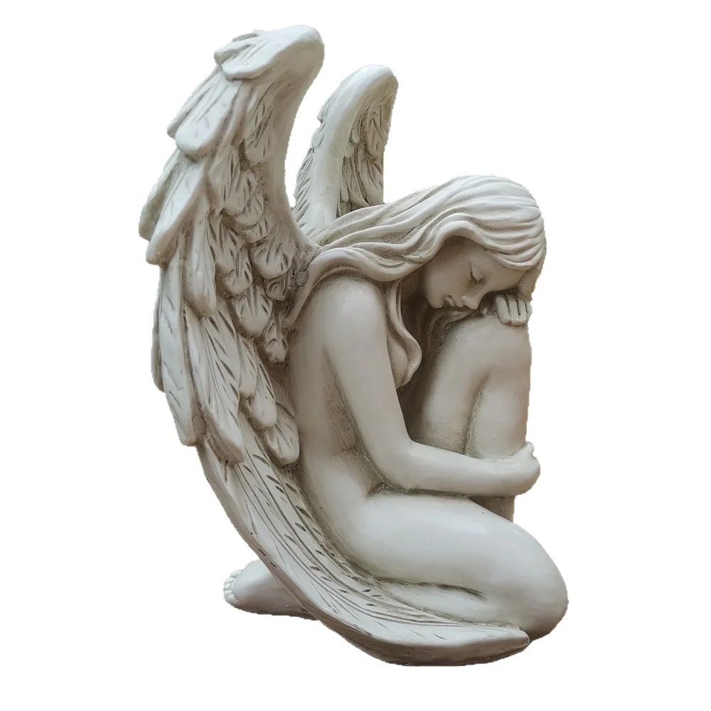 Resin garden ornaments, cross-border garden courtyard girl sculptures, Redemption Angel handicrafts decoration