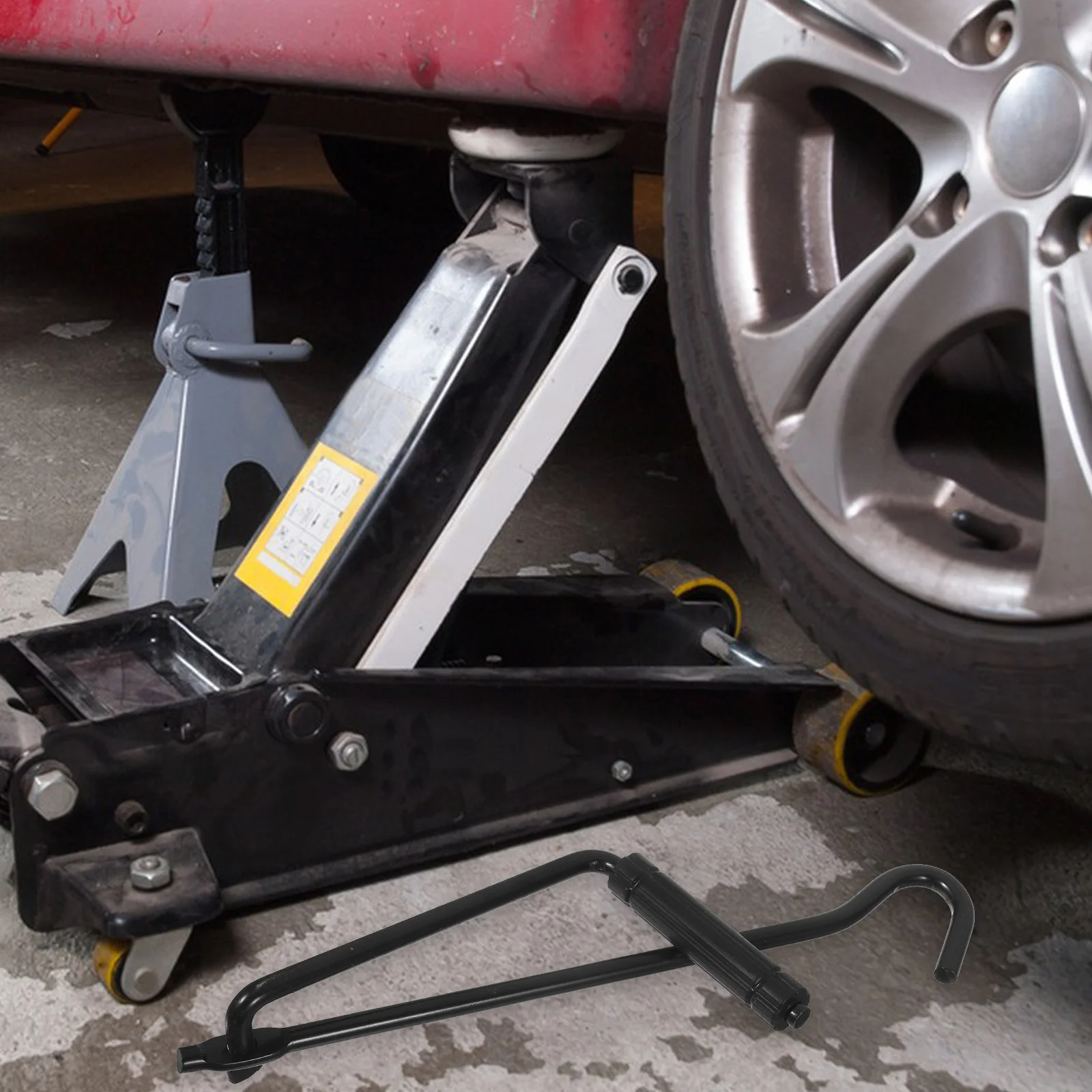

Car Jack Tool Adapter Round Steel Shaft Foldable Handle Scissor Jack Tire Change Heavy Duty Car Accessories Hand Lifting