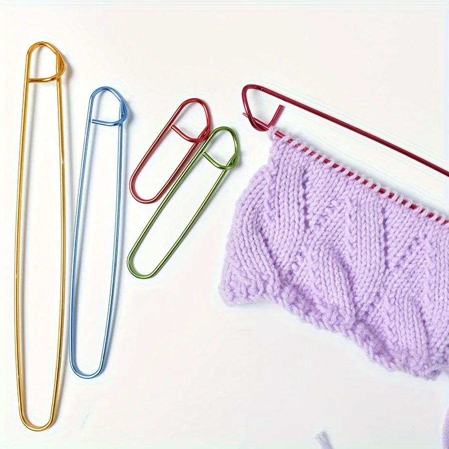 

6pcs set of oversized color mixed pins, handmade DIY knitting tools, crochet tools, yarn markers, buckles, knitting tools