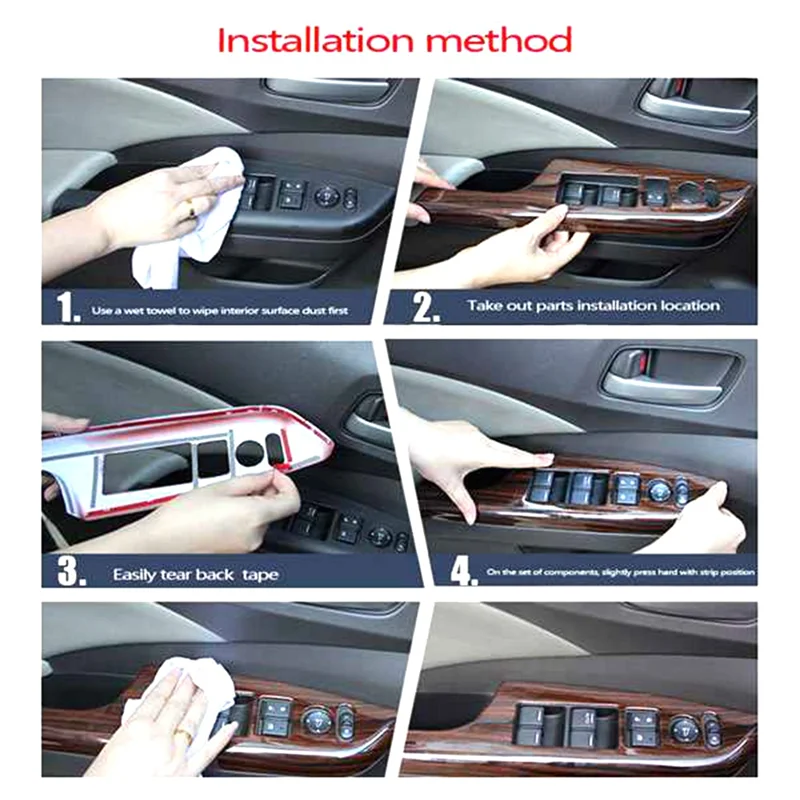 4PCS Car Window Switch Panel Adjust Cover Trim Stickers Window Button Decoration Replacement Parts For LEXUS NX 300H 200T LHD B