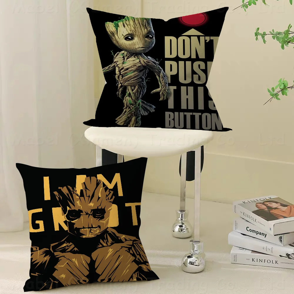 Cartoon Groot Guardians Of The GalaxyCushion Cover Pillowcase Upholstery Sofa Throw Pillow Home Decor Pillowcas