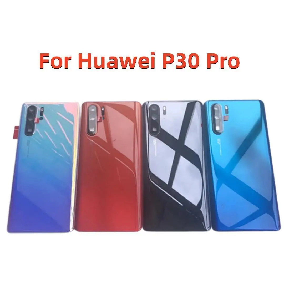 100% оригинальная Задняя стеклянная крышка для Huawei P30 Pro, задняя крышка запасного аккумулятора, задняя крышка корпуса с объективом камеры