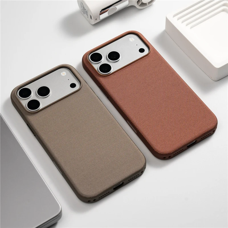 Etui z tkaniny Origin Tech z magnetycznym zamknięciem do iPhone 18 Pro, 17 Pro, 16, 17 Pro Max, z przyciskiem sterowania aparatem, kompatybilne z MagSafe, matowa tylna obudowa. — zdjęcie produktu 5