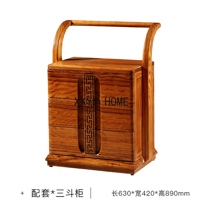 

New Chinese Style Ugyen Wood Solid Wood Storage Chest of Drawers Bedroom Modern Simple Storage Drawer Cabinet