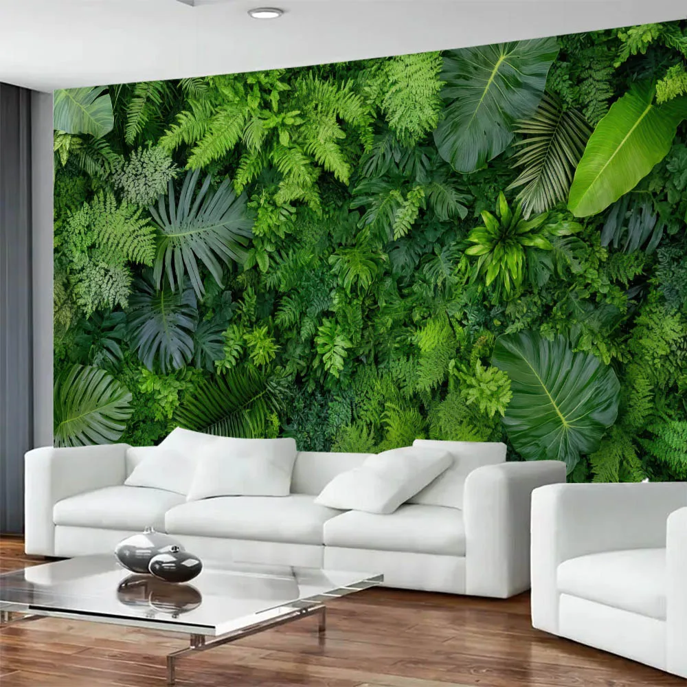 Tropical green plant leaf wall tapestry - made of polyester material, perfect for decorating living room and bedroom walls 2