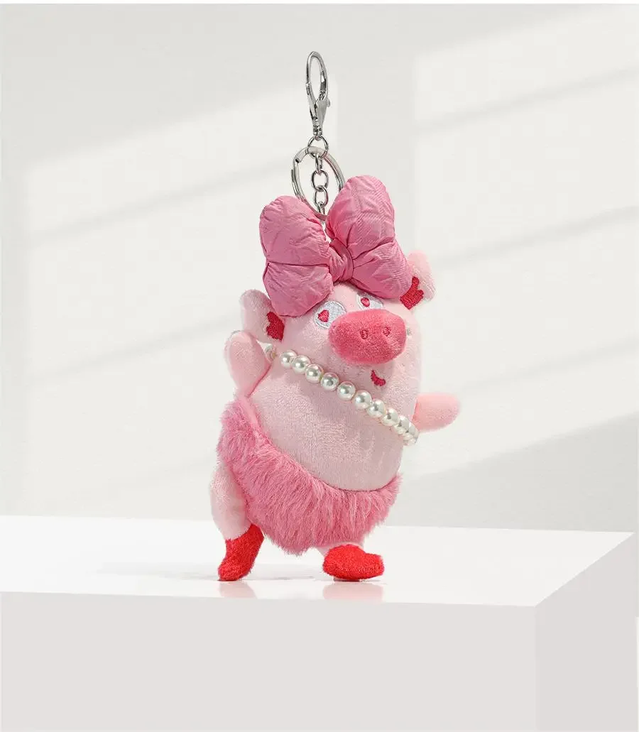 

Bow Ballet Pig Keyring School Bag Pendant Funny Doll Doll Car Keychain 2024 Girls Gift Couple Bag School Bag Pendant