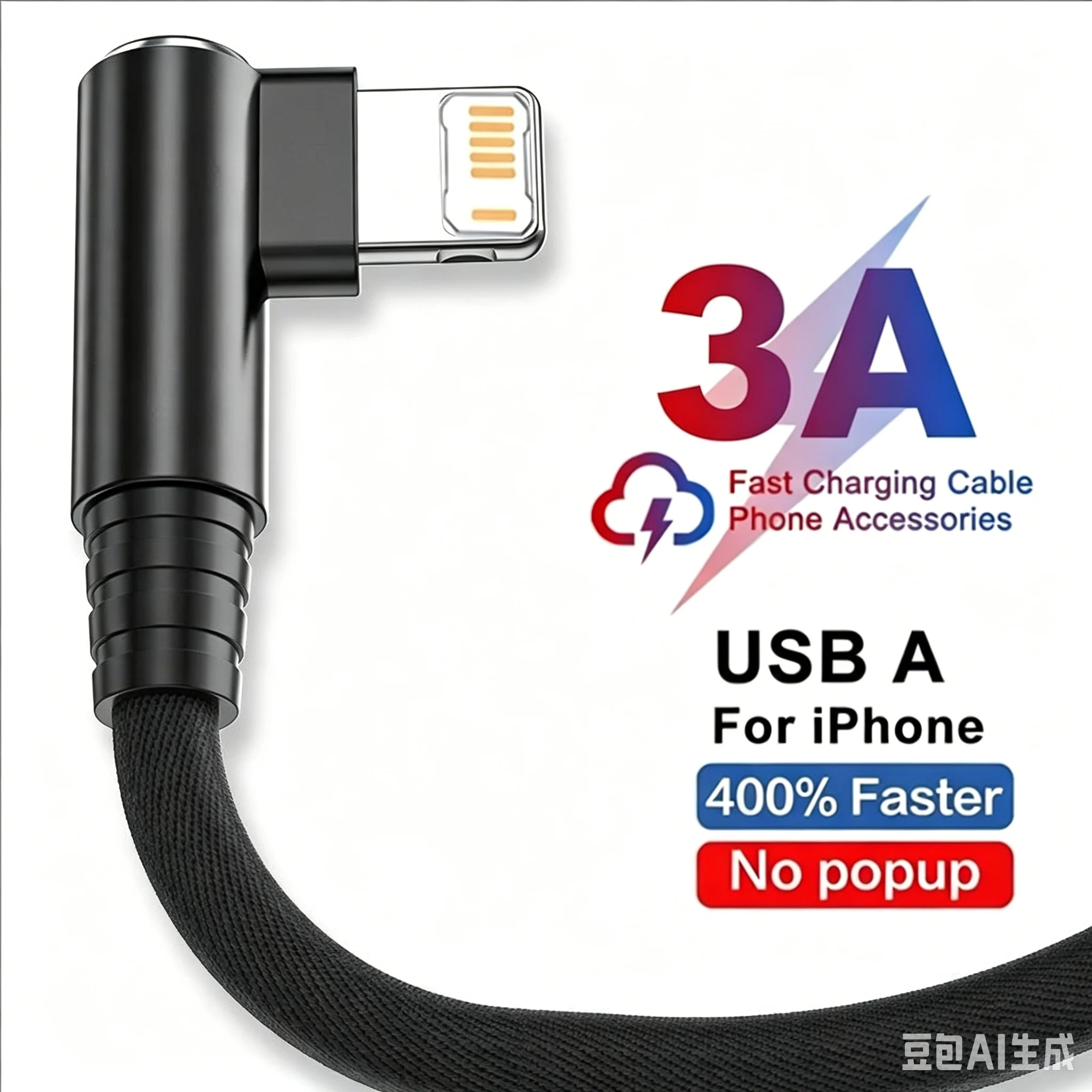 Fast Charge Right Angle USB Cable 90 Degree Elbow Gaming Charger for iPhone 13 14 pro 11 12 Mini XS Max XR X 7 8 plus