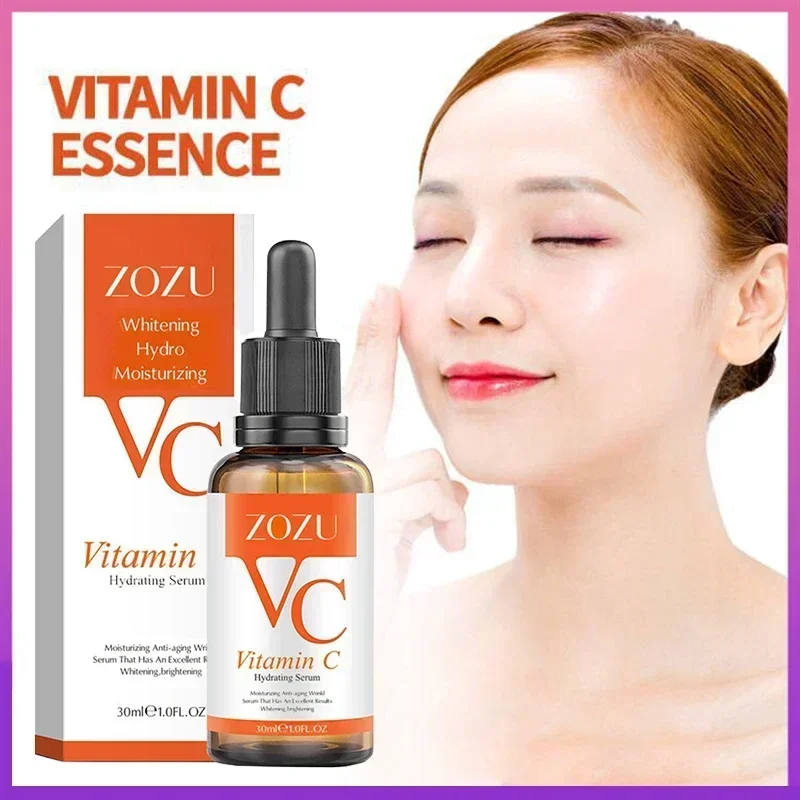 Vitamina c anti envelhecimento rugas essência facial remoção de manchas cloasma luz manchas escuras hidratante nutrir essência suave