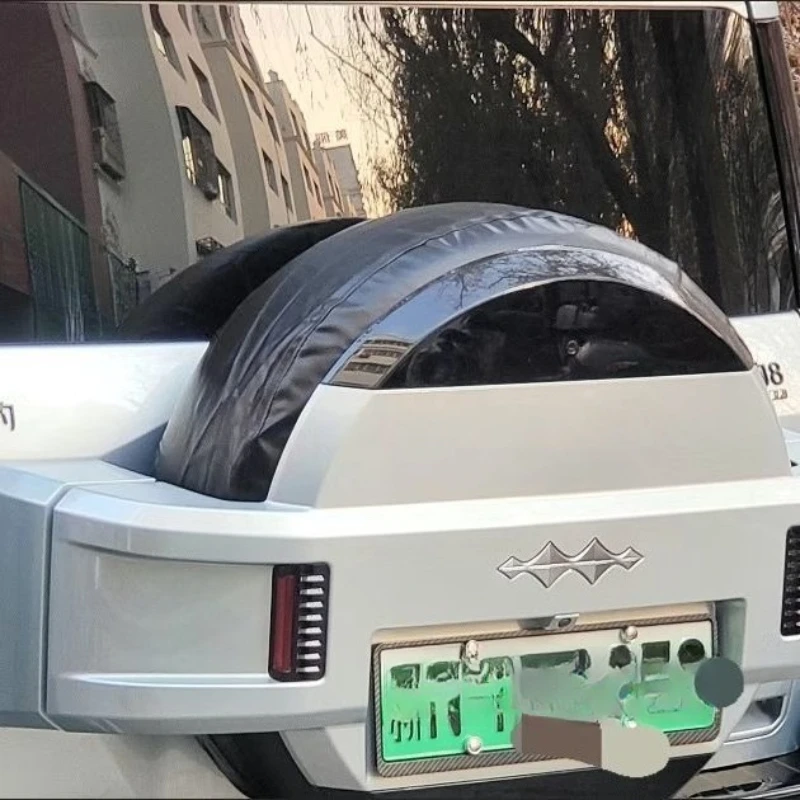 

For BYD Leopard 8 2023 2024 2025 Black Leather Spare Wheel Tire Cover Case Bag Pouch Protector Car Tyres Accessories