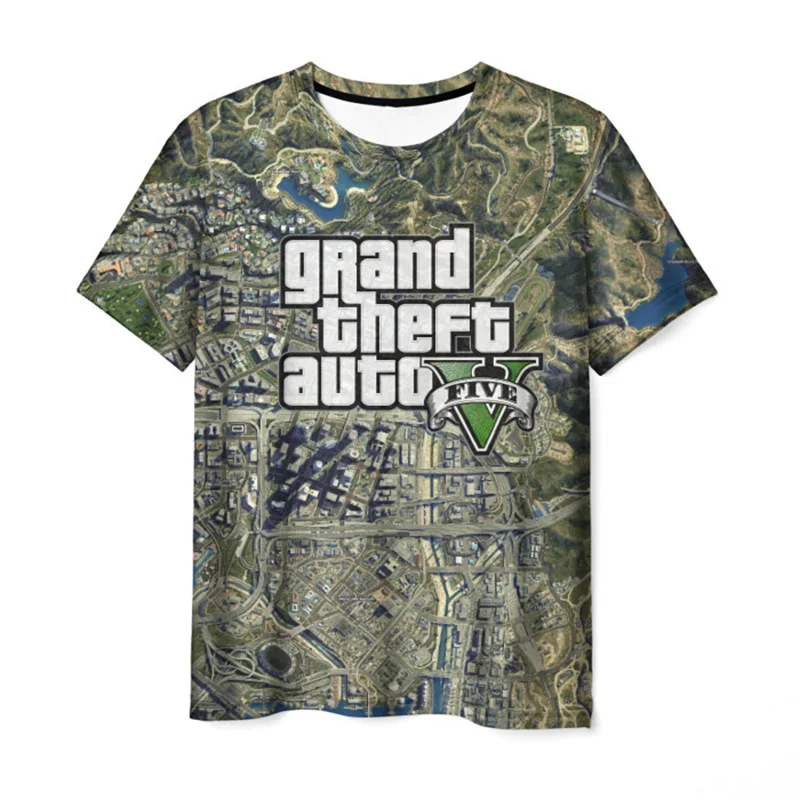 Summer Grand Theft Auto GTA 5 T-Shirts Game 3D Printed Men Women Fashion Oversized Short Sleeve T Shirt Kids Tees Tops Clothing