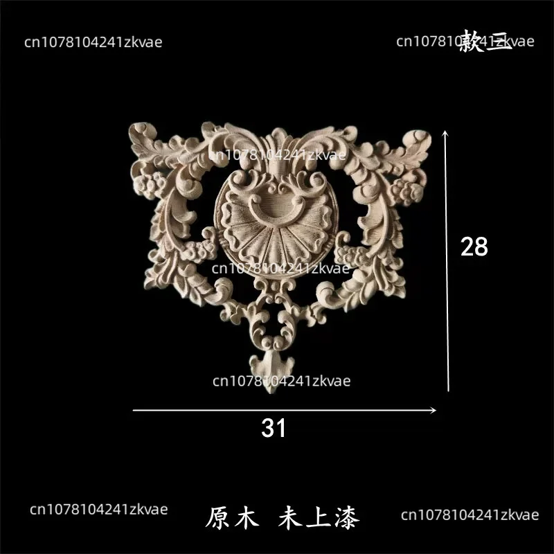 European-style Home Decoration Small Accessories Wood Carved Wooden Rose Applique Cabinet Door Window Decoration Patch