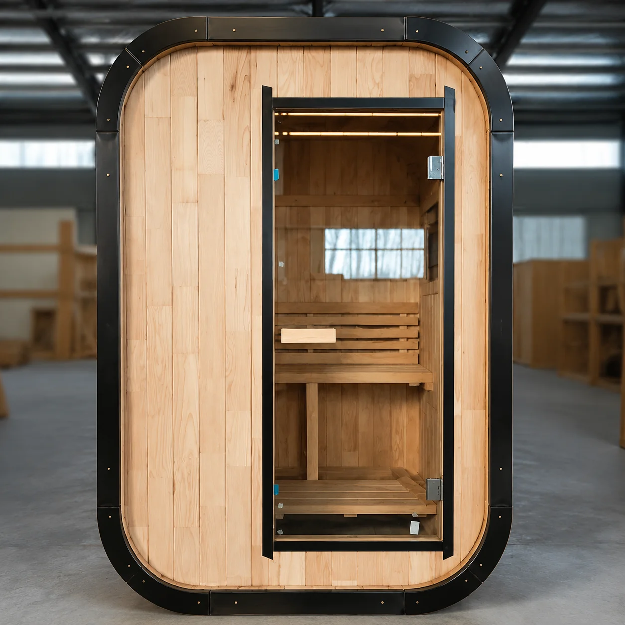 Outdoor Electric Sauna Room Cabin Small Square Wooden Sauna House For Backyard Home Spa