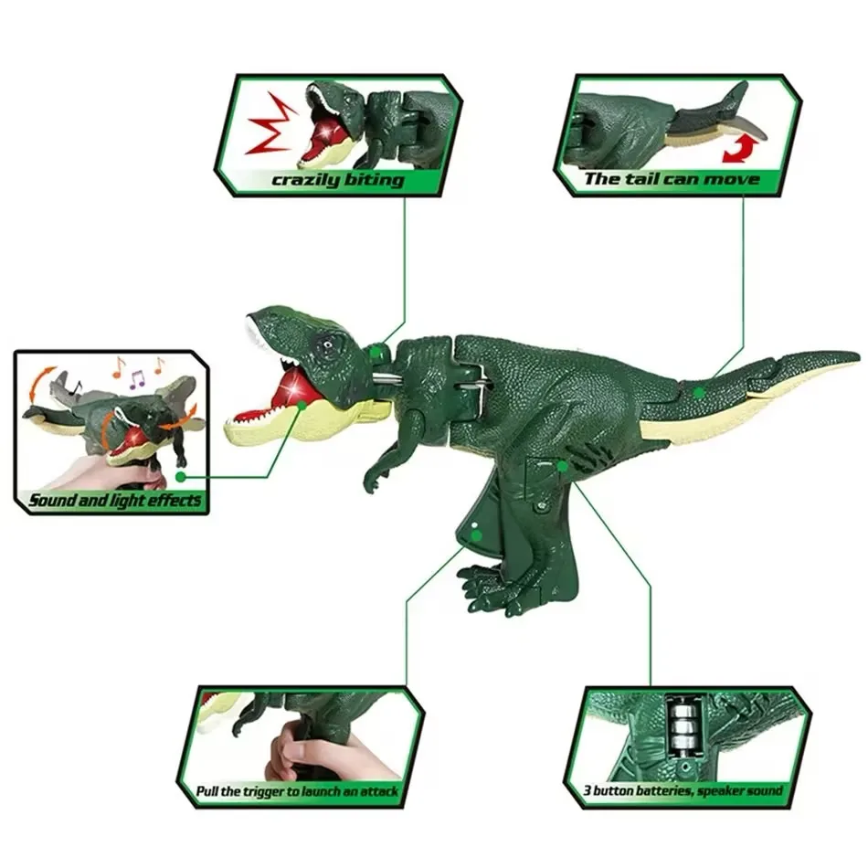 21cm/28cm zabawny dźwięk Za za dinozaur zabawka dekompresyjna dla dzieci ze światłem ręcznie obsługiwana teleskopowa huśtawka sprężynowa zabawki