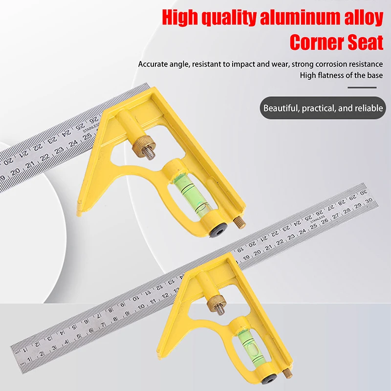 Measuring Tool Combination Angle Ruler Stainless Steel Multifunctional Combination Angle Ruler