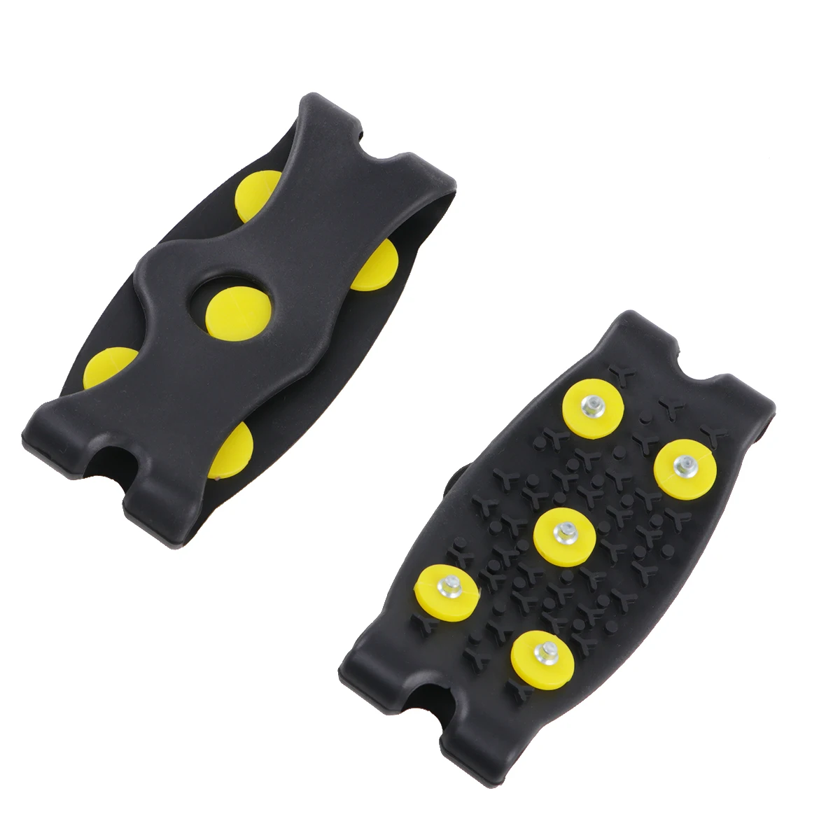

1 Pair 5 Shoes Cover Resistant Silicone Crampon Ice Snow Climbing Anti Grips Overshoes Cleat Accessories Black