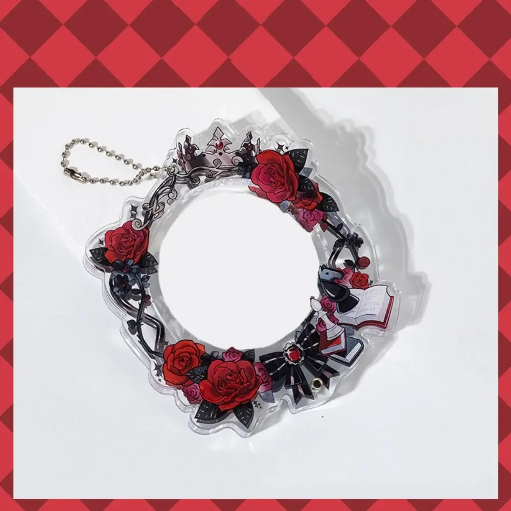 

Защитный чехол для бейджа, держатель для бейджа в стиле аниме, креативный прозрачный акриловый значок с цветком, прозрачный с булавками для цепочки, основа для дисплея, декор для рюкзака