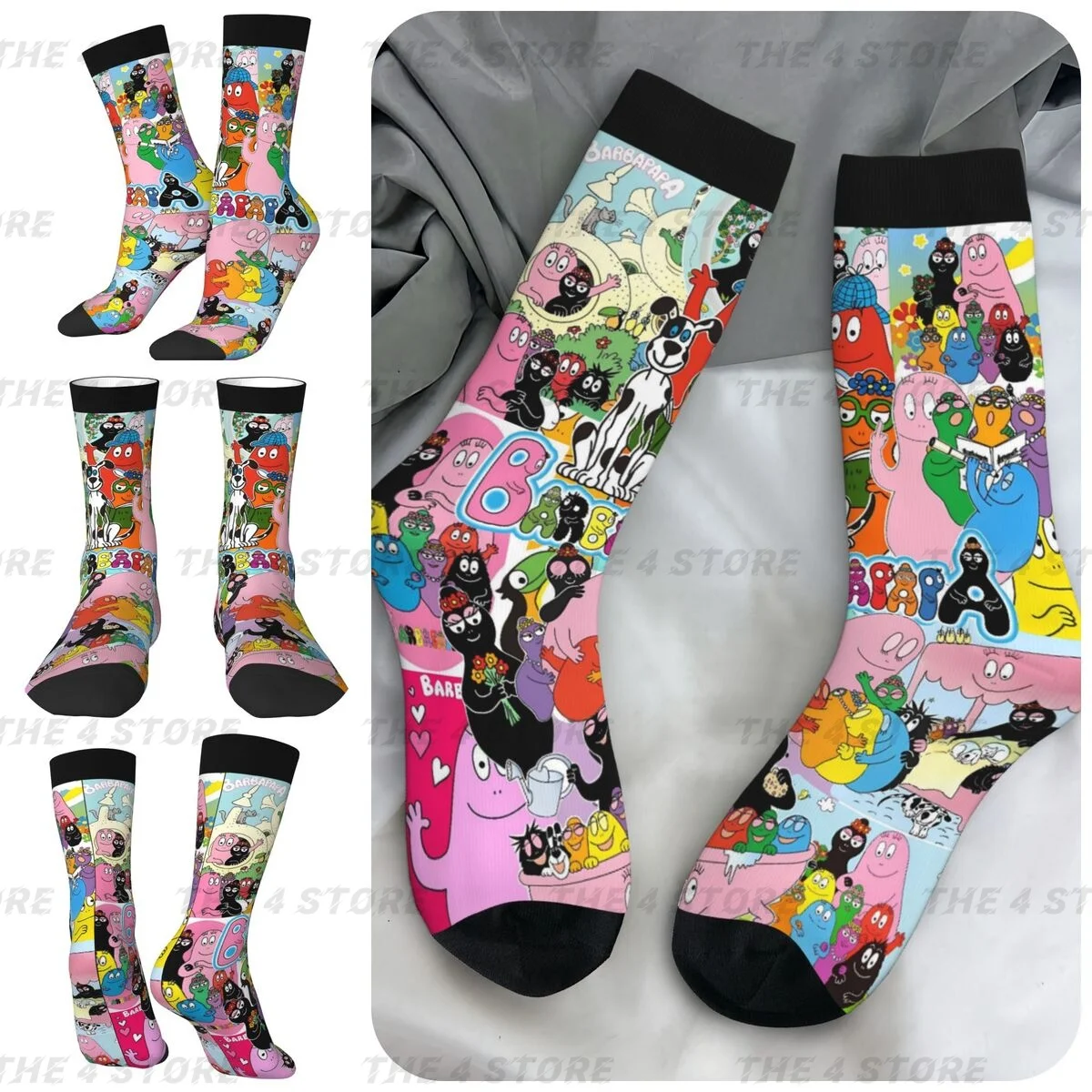 

Barbapapa One Big Happy Family High elasticity polyester fiber Men and Women printing Socks,Leisure Applicable