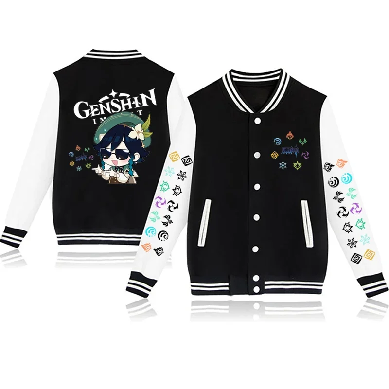 Chaqueta de béisbol para niños, chaleco universitario ajustado, diseño de Yuanshen, Genshin Impact, nueva moda