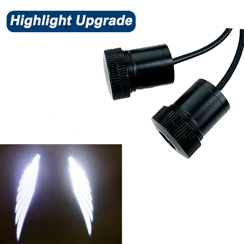 

2pcs 12v Universal Car Angel Wings Car Door Welcome Courtesy Shadow Projector Lamp LED HD Logo Light Car Accessories