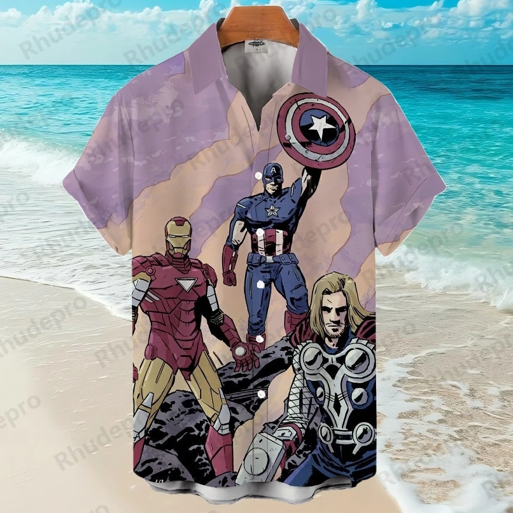 

Модная повседневная мужская гавайская рубашка Disney 2022, однобортная рубашка с короткими рукавами и лацканами, модный универсальный топ Y2K