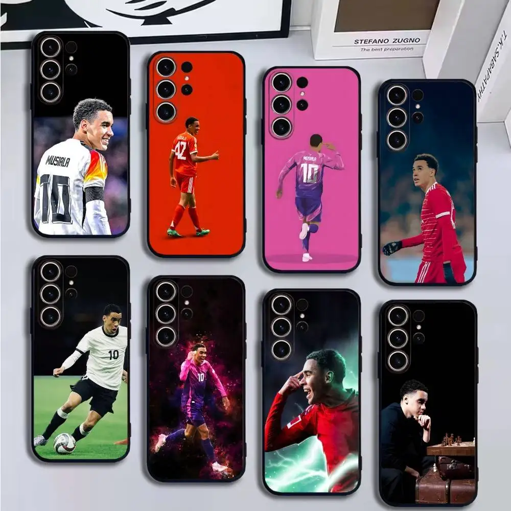 

football Jamal Musiala Phone Case For SamsungS25,24,21,22,23,30,Ultra,20,Plus,Fe,Lite,Note,10,9,Soft Black Cover