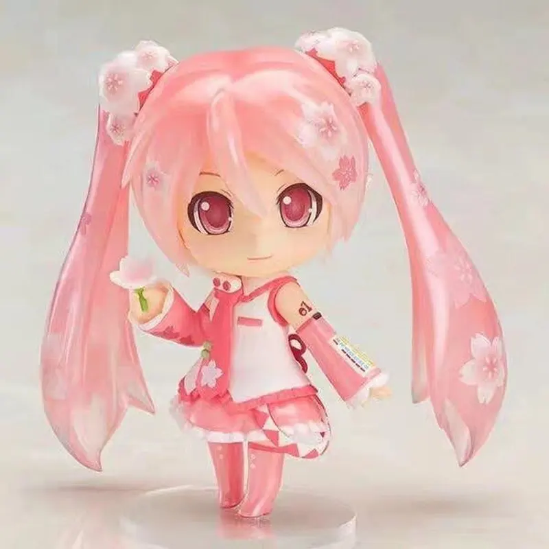 10cm Japanese Anime Hatsune Miku Sakura Changeable Face Q Version change face Model Figure Desk Ornaments Collectibles Toy Gifts