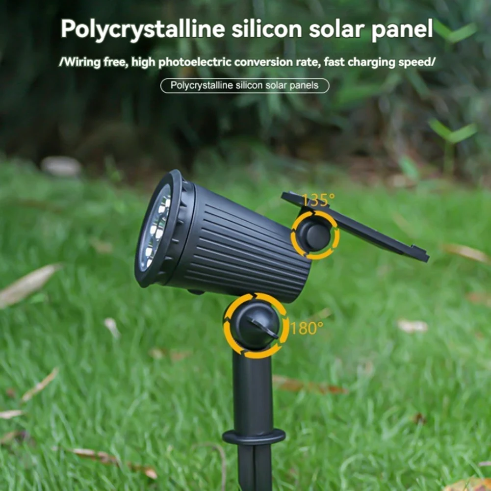 B62B-9 LED Solar Spotlights Outdoor Solar Landscape Lights IP65 Waterproof Brightness Adjustable For Garden Yard