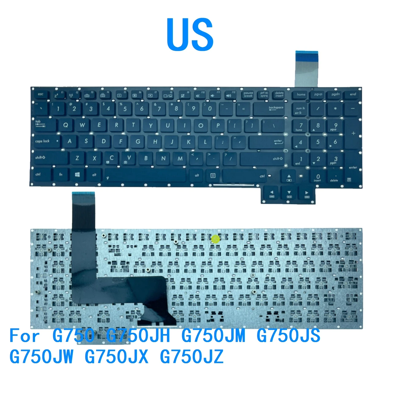 Nuevo teclado en idioma estadounidense para ASUS G750 G750JH G750JM G750JS G750JW G750JX G750JZ Notebook teclado de repuesto para PC