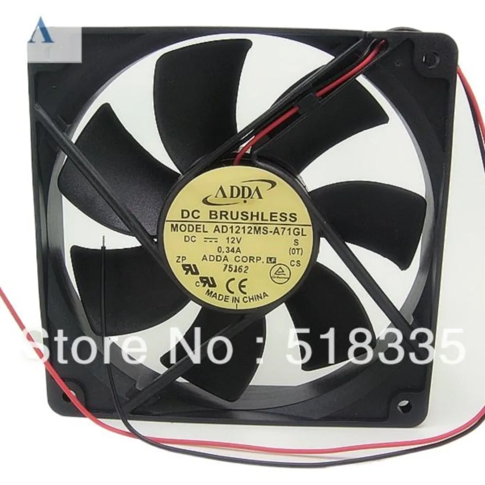 

1 шт., 120 мм, 12 В, вентилятор охлаждения для ADDA 1, AD1212MS-A71GL, 12025, 12 см, постоянный ток 0. Охладитель шасси без звука 34а