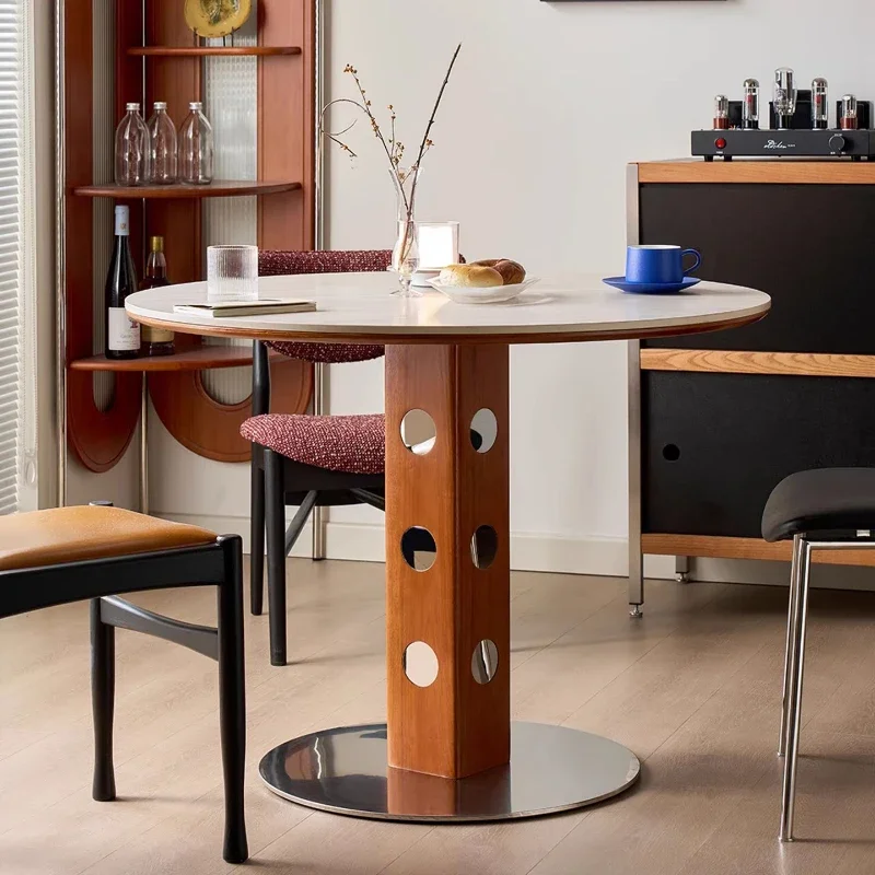 Space Saving Low Dining Tables Console Coffee Wood Auxiliary Luxury Dining Tables Round Service Mesa Redonda Comedor Furniture