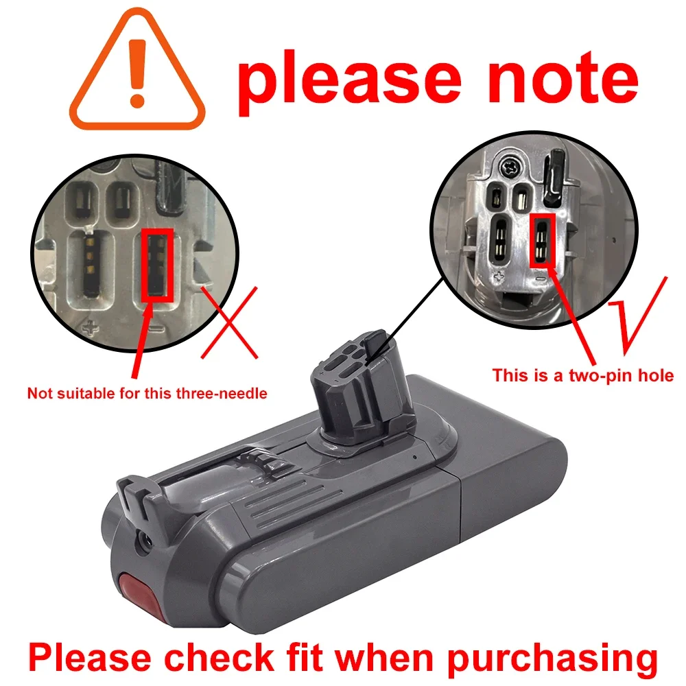 Imagem -06 - Bateria de Substituição para Aspirador Dyson tipo a tipo b Todas as Séries Dc35 Dc62 Sv10 Sv11 Sv11 Sv12 6000mah 21.6v 25.2v 6000mah