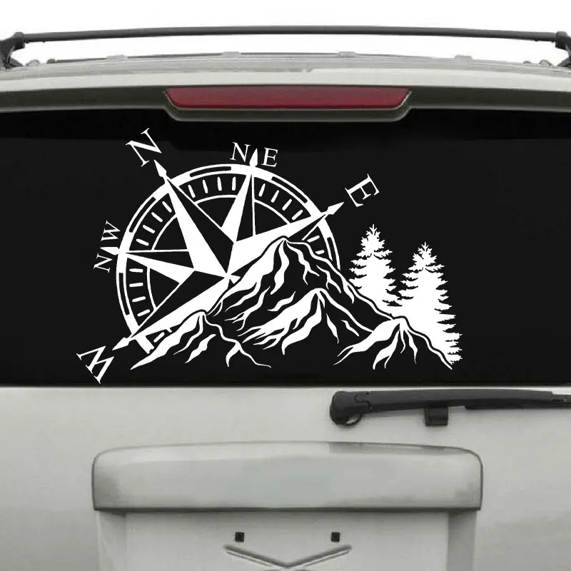 Compass Rose Mountain Vinyl Decals Travel Car,outdoor,trailer Decor Nautical Home Decor Sticker Wall Decoration Room Murals G173