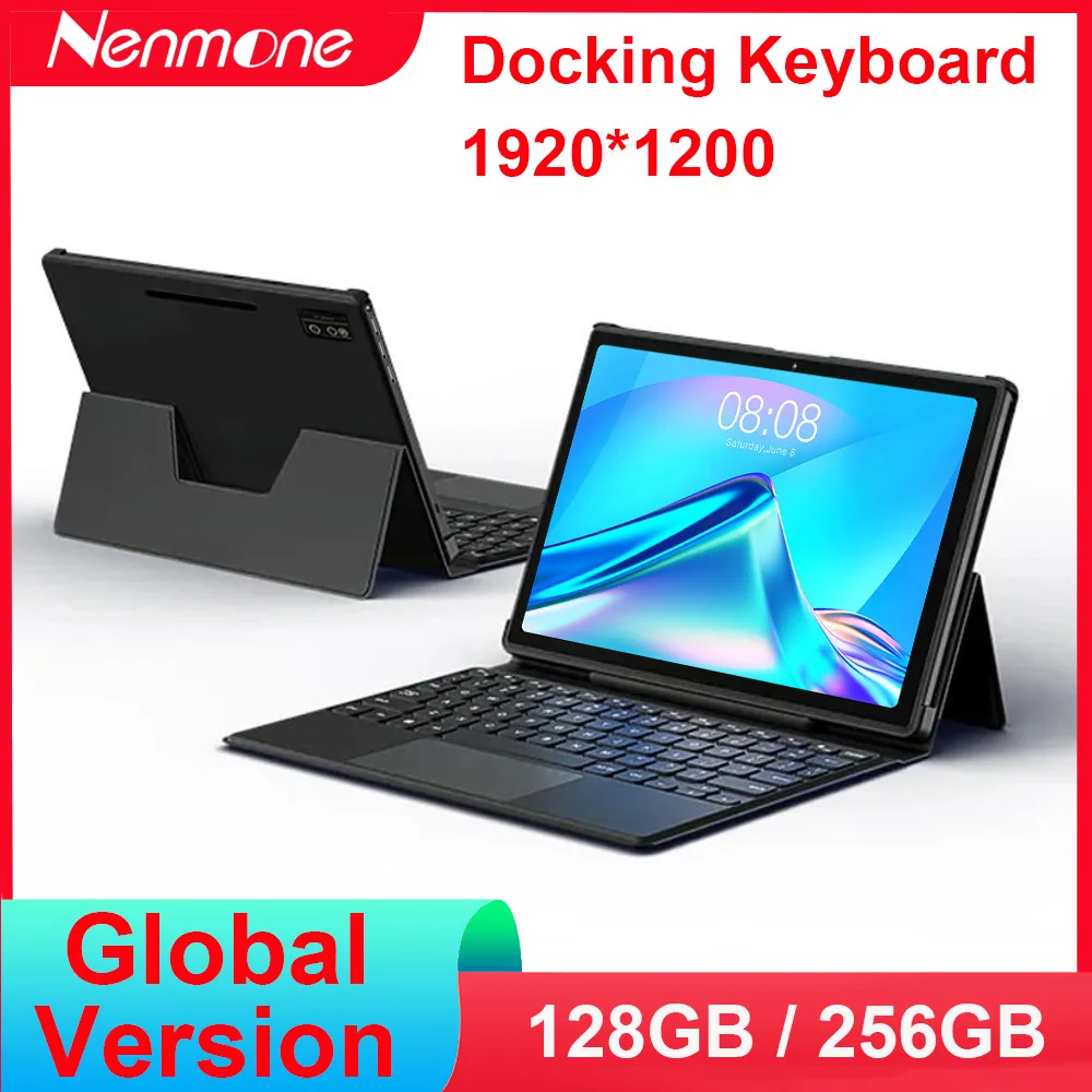 Nenmone 4G Phone 2 IN 1 Tablet PC 10.1 Inch Portable Notebook 1920×1200 IPS 256GB ROM MT6771 Android Tablets With Keyboard