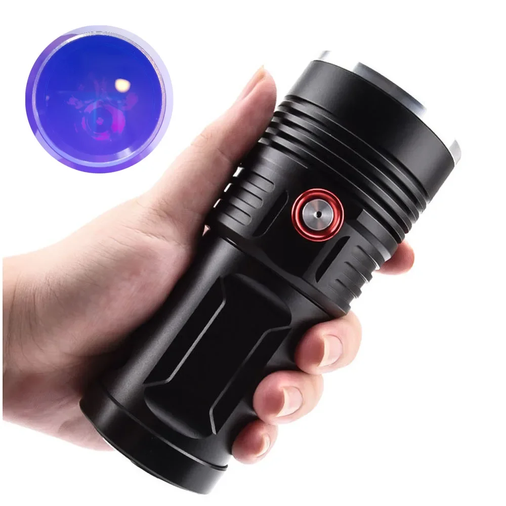 365nm Forensics Lamp UV Flashlight Ultraviolet Black Light Rechargeable UV LED Torch