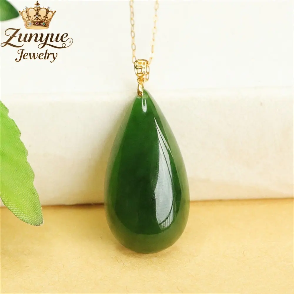 

Высококачественный натуральный нефритовый кулон в виде капли воды, роскошные качественные ювелирные изделия, модные украшения, изысканные элегантные популярные подвески, подарок