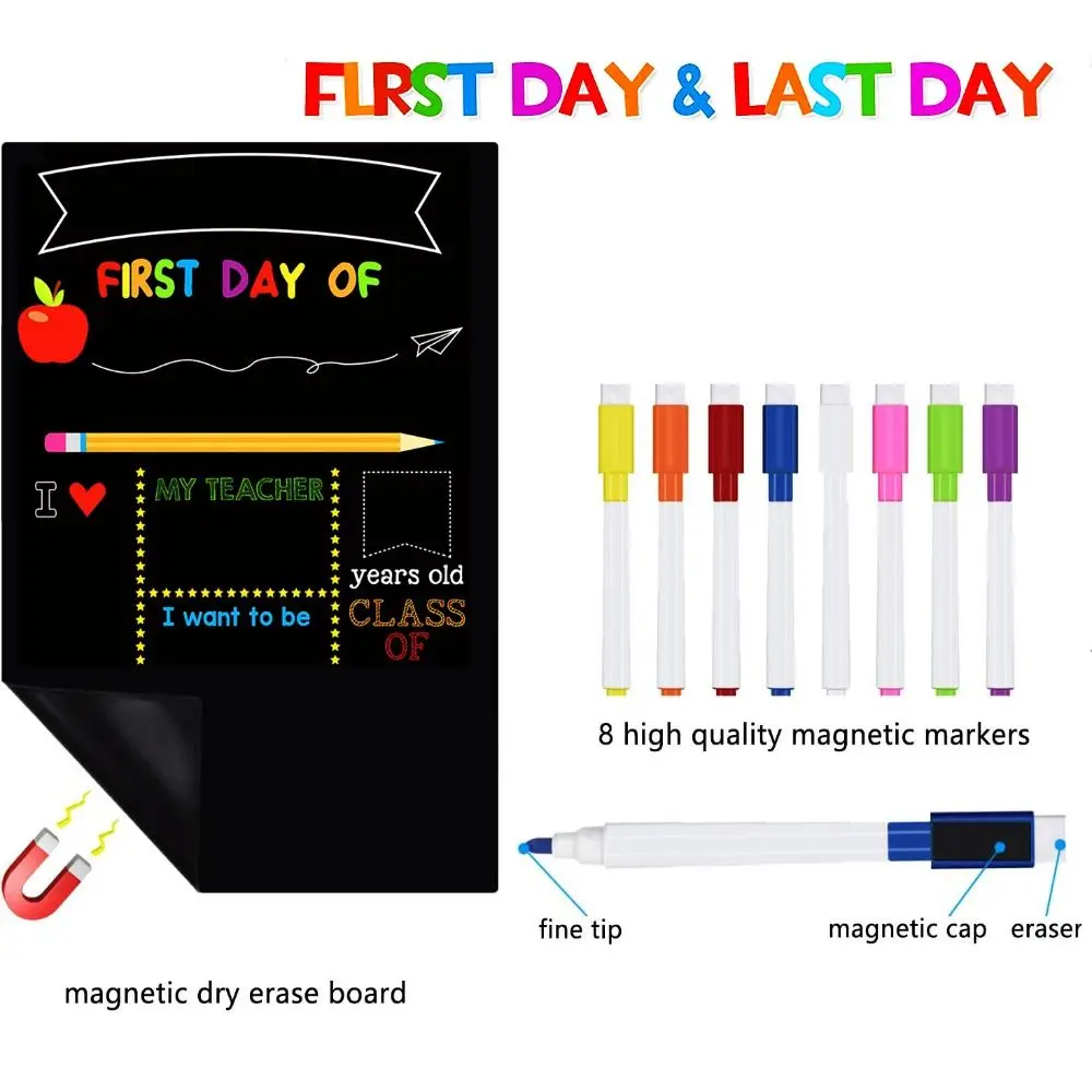 School Chalkboard PET Blackboard Stickers Magnetic Removable Magnetic Drawing Board Black 30*21cm Preschool Photo Props