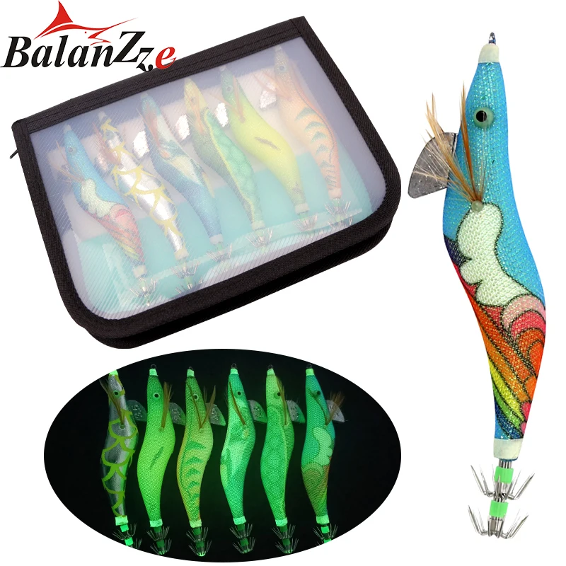 

Balanzze 3.5g Squid Cuttlefish Jigs Lures Head Sea Bass Fishing Wood Shrimp Bait Lead Jig Hook Artificiali Egi Lures Accessories