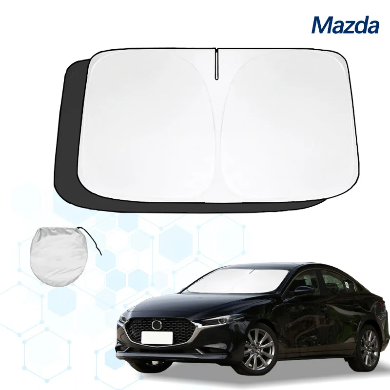 

Windshield Sun Shade For Mazda 3 MPS Mazda 3 BK Sunshade Sun Visor Protector Foldable Blocks UV Rays Keep Your Car Cooler