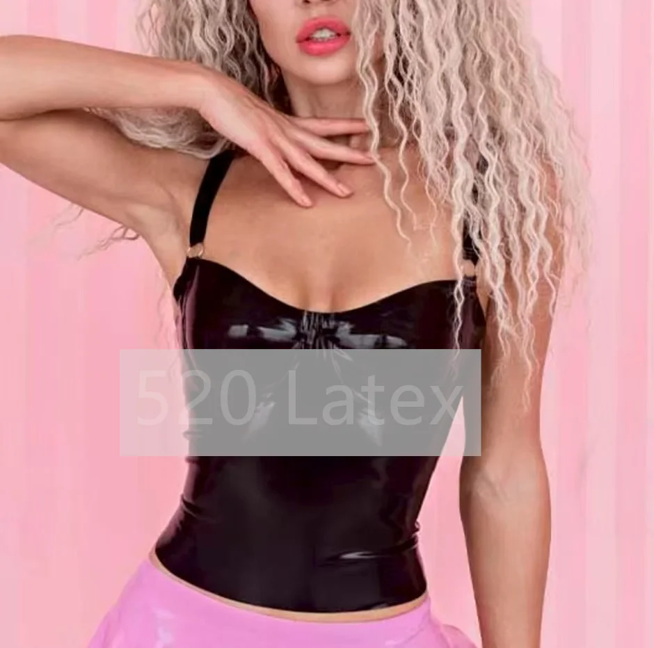 

Handmade Natural Latex Woman Lingeries Crop Top Whit Underwires Gummi Latex Rubber Lady's Lingerie Bra Halloween Biniki Costume