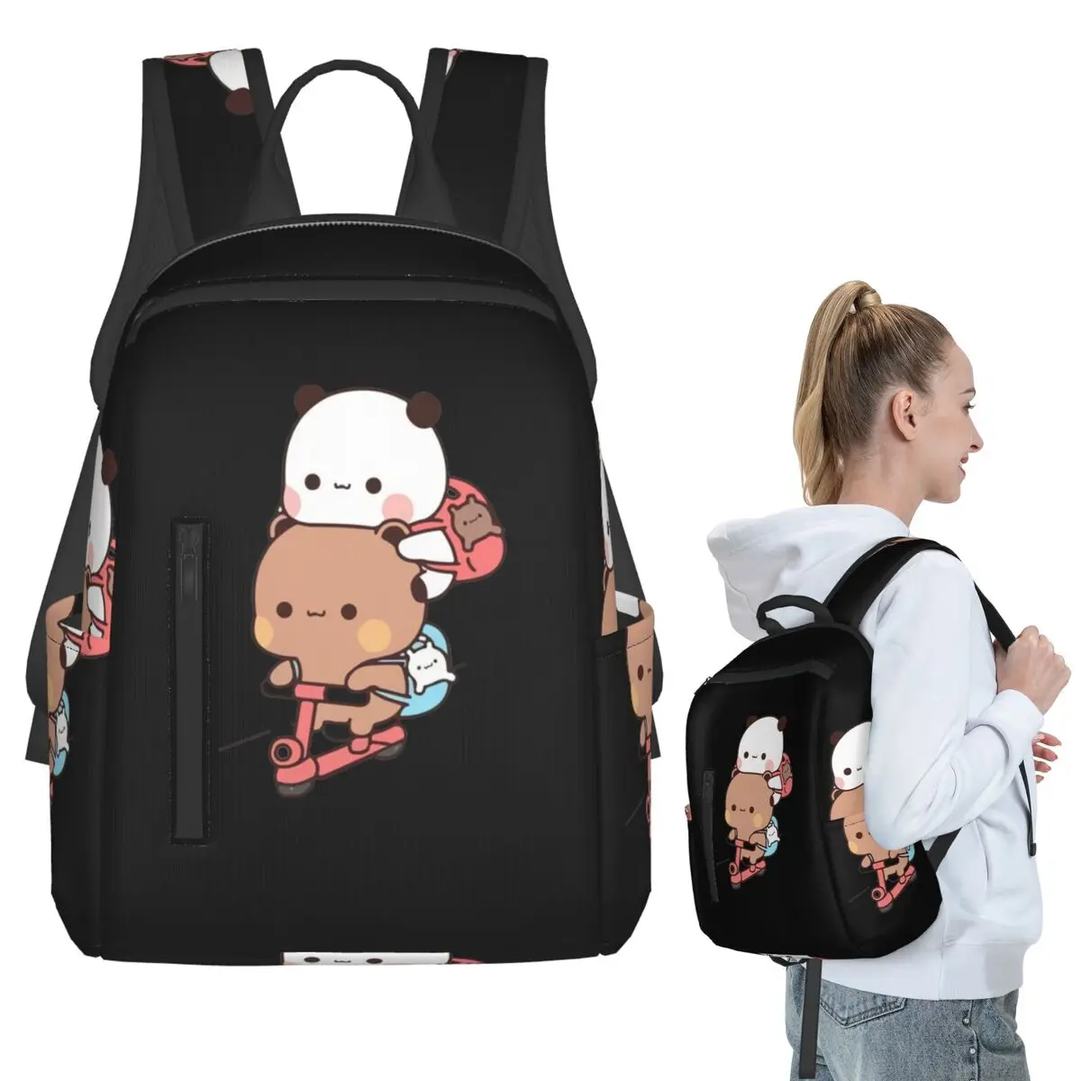 Bear And Panda Bubu Dudu Balloon (7) Backpack Student BookBag Boys Girls School Bag Computer Shoulder Bags Men Women