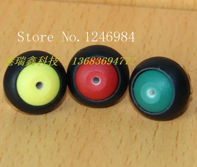 [SA]M12 waterproof switch reset button Taiwan Deli Wei PAS6 yellow RED GREE with light circular no lock button switch--20pcs/lot