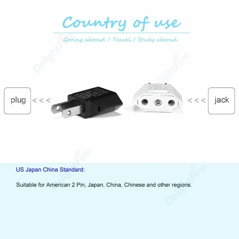 US Plug Adapter European EU To US American JP Japan Travel Plug Adapter Electric Plug Converter Power Sockets AC Charger Outlet