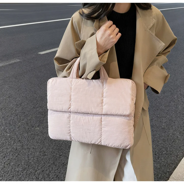 Waterproof fabric, large-capacity cotton bag, large-capacity, lightweight and simple computer storage, commuter tote bag