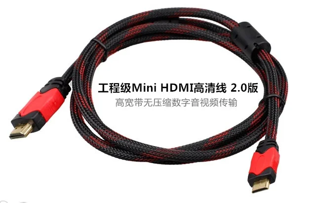 2PCS For minihdmi to hdmi cable Conversion mini small head to large HD SLR tablet camera cable