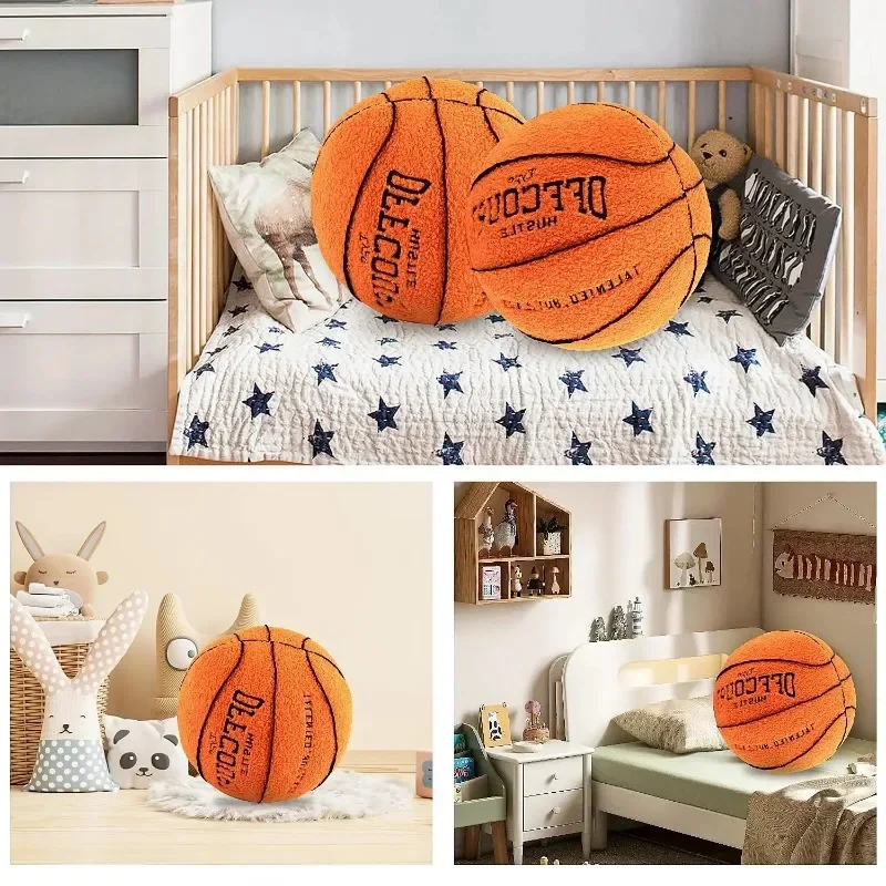 Off Court Basketball Pillow Plush Soccer Mascot with A Pillow Coral Fleece PP Cotton Filling Toys for Ages 14 Plush Dolls Pillow